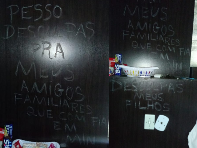 Popular tira própria vida por enforcamento dentro de motel, e deixa mensagens de despedida escritas nas paredes