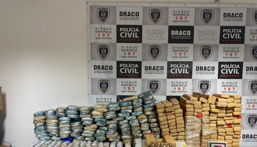 Grupo é preso com 300 quilos de drogas e mais de R$ 1 milhão, na Paraíba