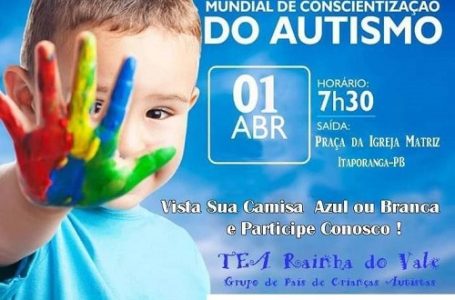 Semana da conscientização do autismo : Grupo realiza programação na cidade de Itaporanga