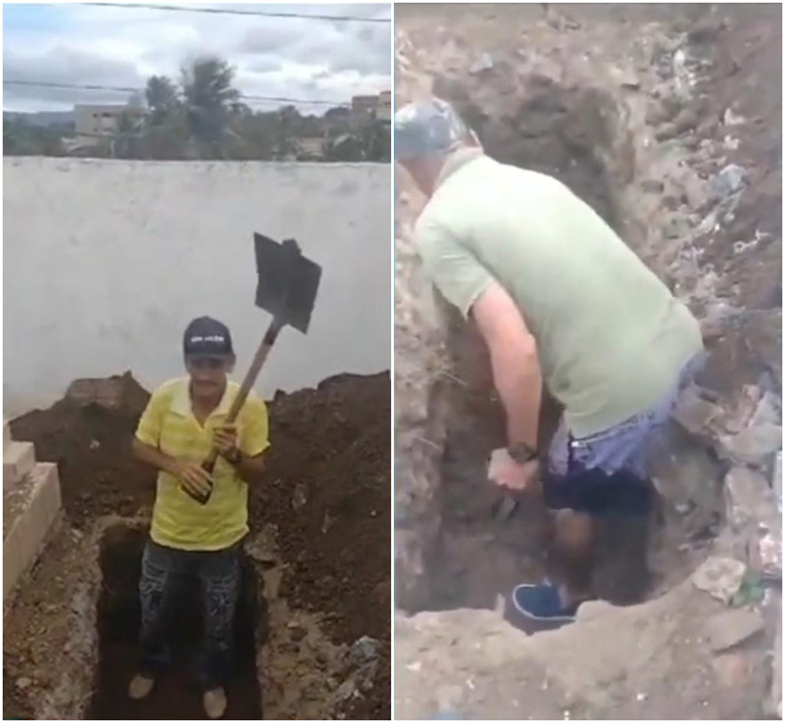 DESCASO NA PARAÍBA?! Sem coveiro, filhos cavam sepultura para enterrar pai em Gurinhém