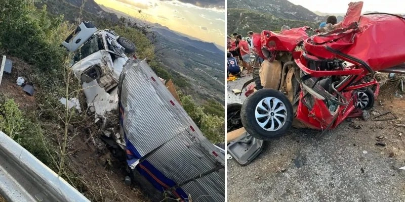 Acidente deixa cinco pessoas feridas na Serra do Teixeira