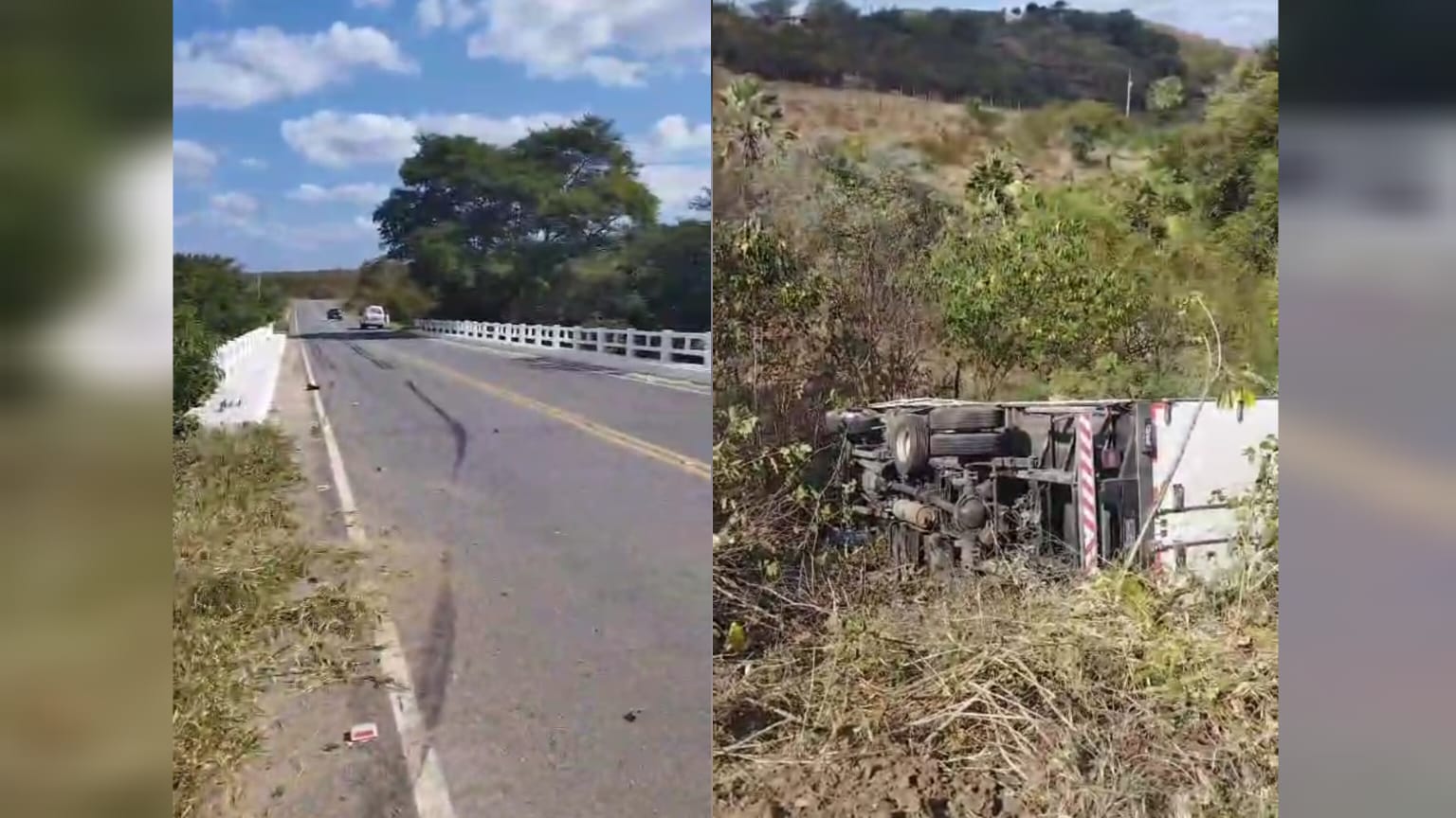 No Vale do Piancó Caminhão tomba e deixa condutor ferido